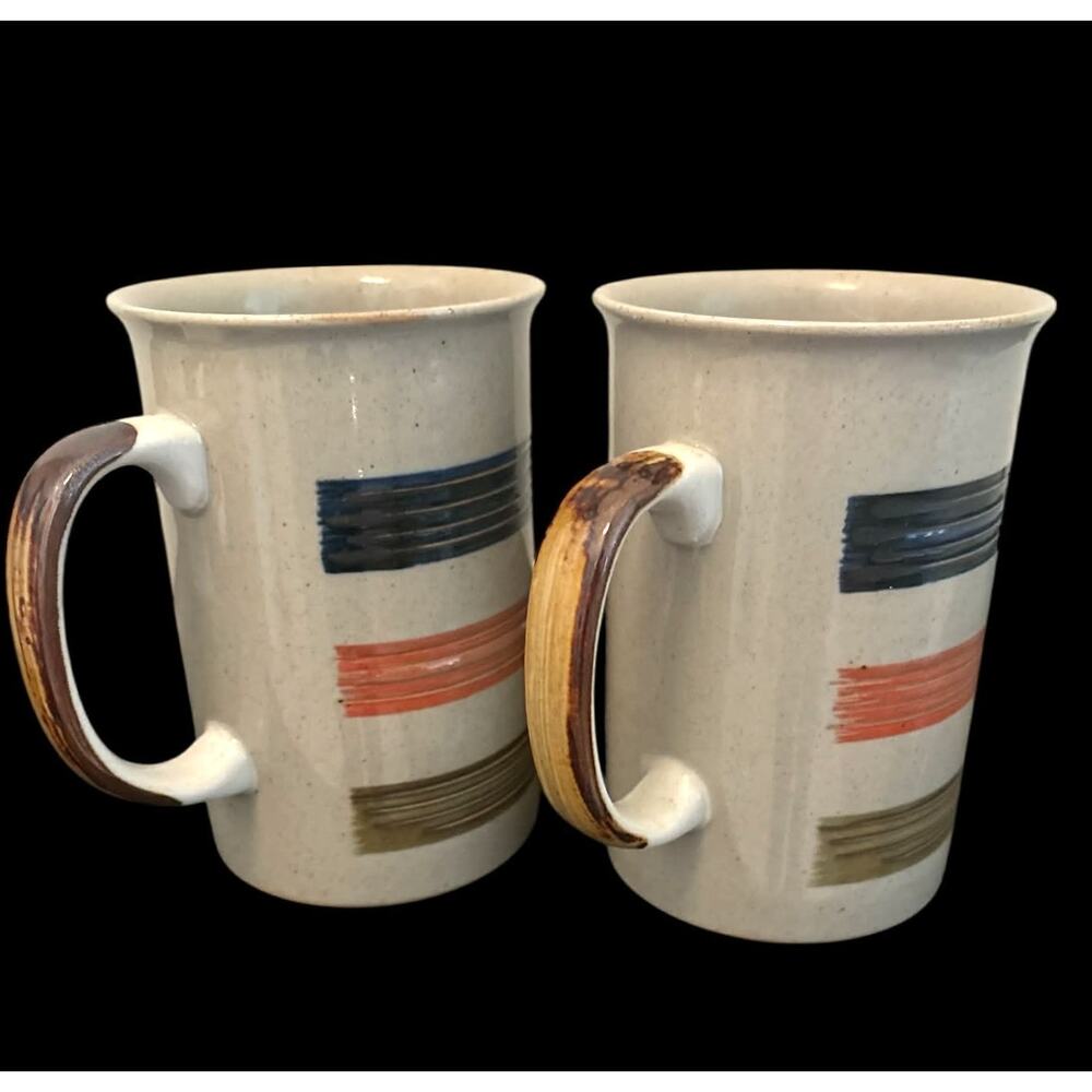 Vintage MCM Mikasa Potter’s Craft Mojave Stoneware Mugs – Set of 2 Made Japan - Picture 2 of 4